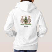 Dromerige gepersonaliseerde Luipaard Kerstbomen ca Hoodie (Achterkant)