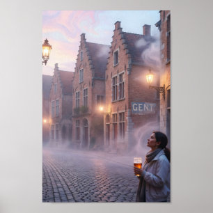 Dromerige Ghent Bierland Avondgloed Poster