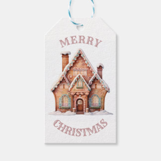 Dromerige Gingerbread House Kerstmis Cadeaulabel