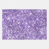 Dromerige Glam Paarse Lavendel Glitter Verjaardag Inpakpapier Vel (Voorkant 2)
