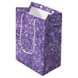 Dromerige Glam Paarse Lavendel Glitter Verjaardag Medium Cadeauzakje