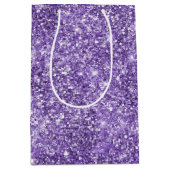 Dromerige Glam Paarse Lavendel Glitter Verjaardag Medium Cadeauzakje (Voorkant)