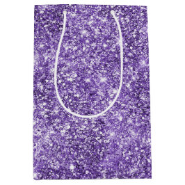 Dromerige Glam Paarse Lavendel Glitter Verjaardag Medium Cadeauzakje
