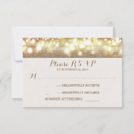 dromerige glitter string lichten romantische bruil RSVP kaartje