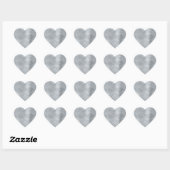 Dromerige Glitterige Zilveren Glans Hart Sticker (Vel)