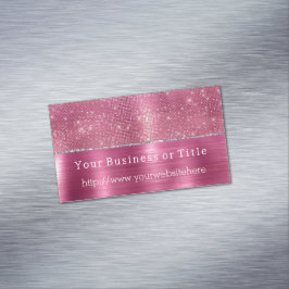 Dromerige Glitzy Pink Silver Sparkle Magnetisch Visitekaartje