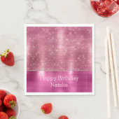 Dromerige Glitzy Pink Silver Sparkle Servet (Insitu)