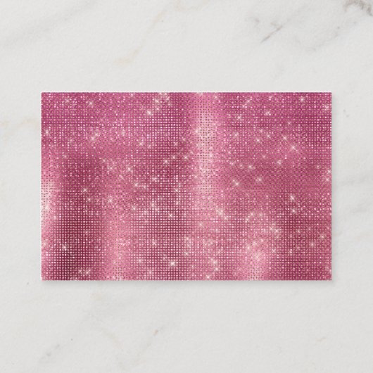 Dromerige Glitzy Pink Silver Sparkle Visitekaartje (Achterkant)