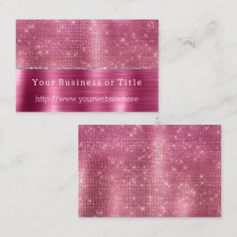 Dromerige Glitzy Pink Silver Sparkle Visitekaartje