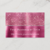 Dromerige Glitzy Pink Silver Sparkle Visitekaartje (Voorkant)