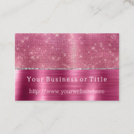 Dromerige Glitzy Pink Silver Sparkle Visitekaartje
