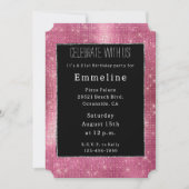 Dromerige Glitzy Roze Zwart Zilver Sparkle Kaart (Voorkant)