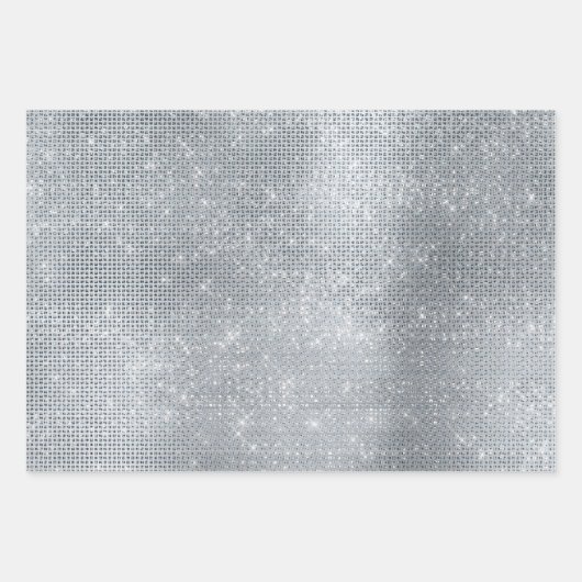 Dromerige Glitzy Silver Sparkle Inpakpapier Vel (Voorkant)