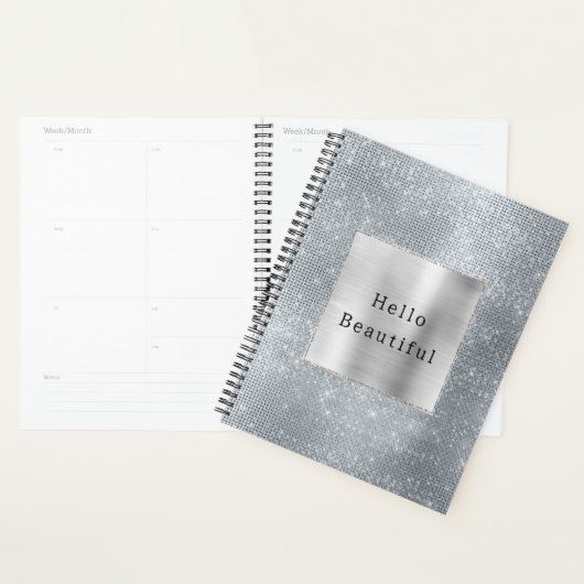 Dromerige Glitzy Silver Sparkle Planner (Display)