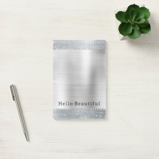 Dromerige Glitzy Silver Sparkle Post-it® Notes (Kantoor)
