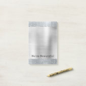 Dromerige Glitzy Silver Sparkle Post-it® Notes (Op bureau)