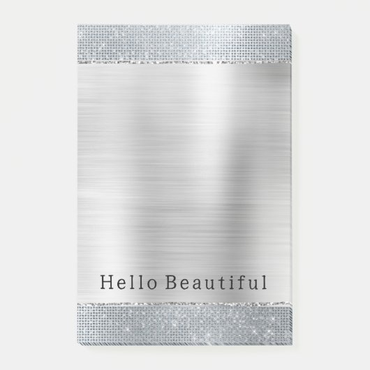 Dromerige Glitzy Silver Sparkle Post-it® Notes (Voorkant)