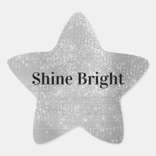 Dromerige Glitzy Silver Sparkle Ster Sticker (Voorkant)