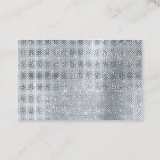Dromerige Glitzy Silver Sparkle Visitekaartje (Achterkant)