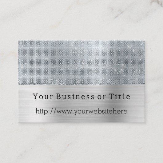 Dromerige Glitzy Silver Sparkle Visitekaartje (Voorkant)