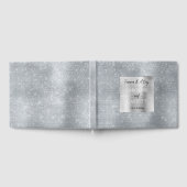 Dromerige Glitzy Zilveren Glam Sparkle Bruiloft Gastenboek (Volledig)
