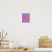 Dromerige golven - Abstracte stroom in blauw en ko Poster (Keuken)