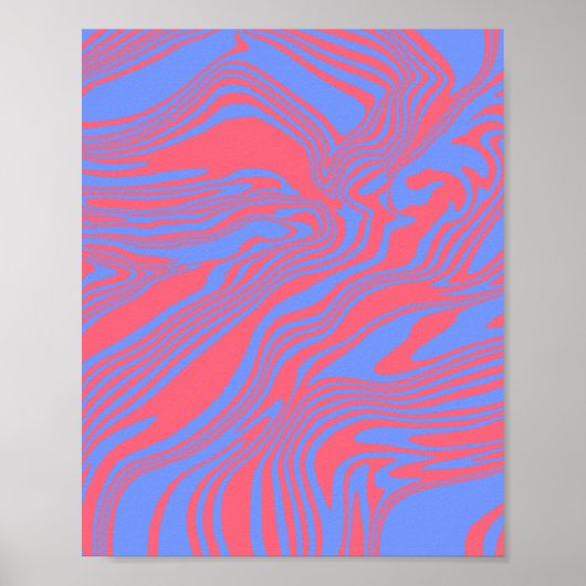 Dromerige golven - Abstracte stroom in blauw en ko Poster (Voorkant)