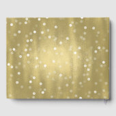 Dromerige Goud en Witte Confetti Bokeh Bruiloft Gastenboek (Achterkant)