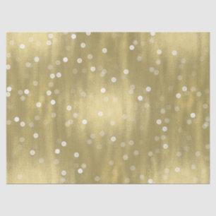 Dromerige Goud en Witte Confetti Bokeh Bruiloft Tissuepapier