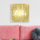 Dromerige Goud en Witte Confetti Bokeh Liefde Canvas Afdruk (Insitu (Woonkamer))