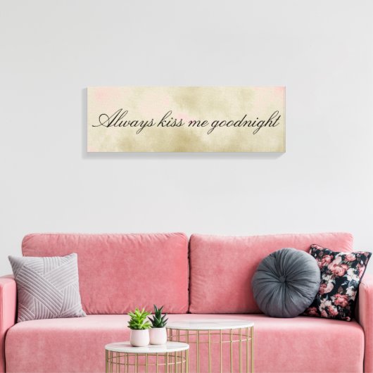 Dromerige gouden crème roze altijd kus me canvas afdruk (Insitu (Woonkamer))