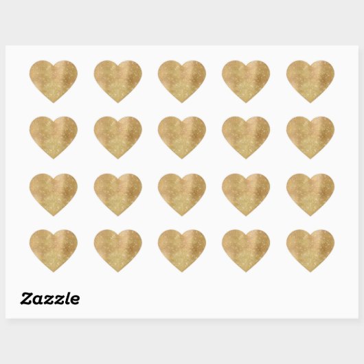 Dromerige gouden glitzy sprankeling hart sticker (Vel)