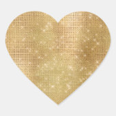 Dromerige gouden glitzy sprankeling hart sticker (Voorkant)