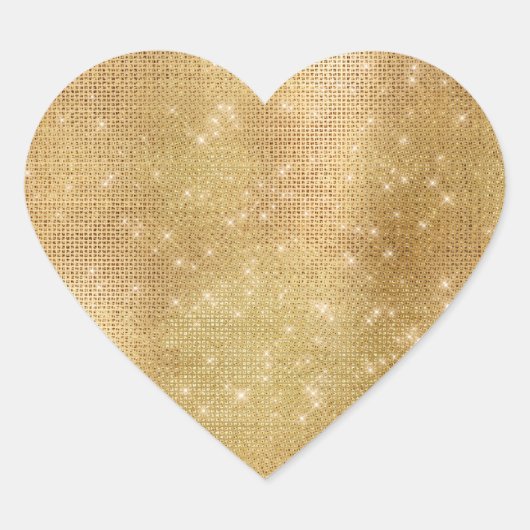 Dromerige gouden glitzy sprankeling hart sticker (Voorkant)