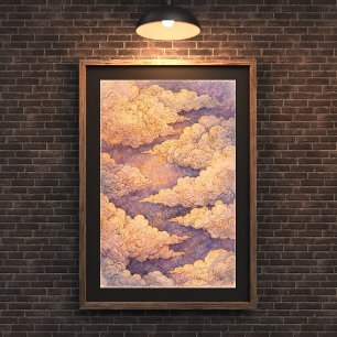 Dromerige Gouden Wolken Lucht Kunst, Ethische Zons Poster