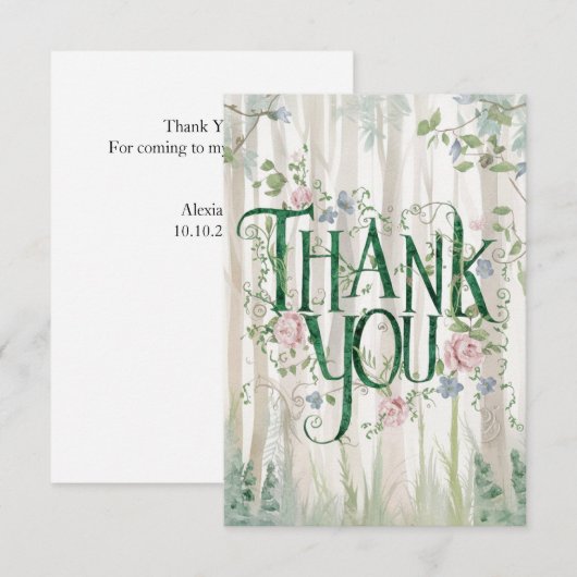 Dromerige grillige Bossen Woodland Bedankkaart (Voorkant / Achterkant)