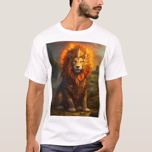 "Dromerige grillige leeuw T-shirt ontwerp" (Voorkant)