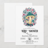 Dromerige grillige paddenstoel Baby shower Kaart (Voorkant / Achterkant)