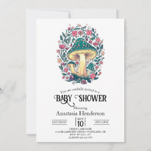Dromerige grillige paddenstoel Baby shower Kaart