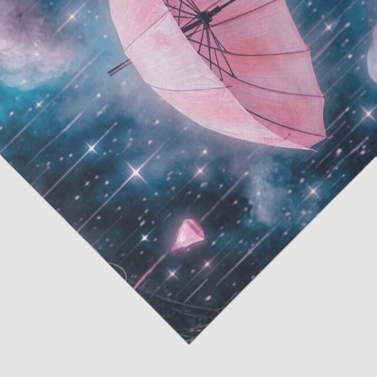 Dromerige grillige roze paraplu decoupage papier (Detail)