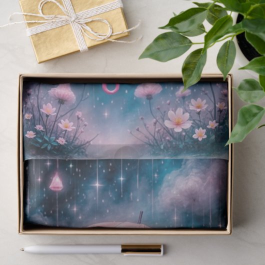 Dromerige grillige roze paraplu decoupage papier (Geschenk)