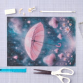 Dromerige grillige roze paraplu decoupage papier (Craft)