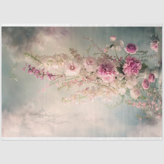 Dromerige grillige vaas en bloemig stilleven tissuepapier (Voorkant)