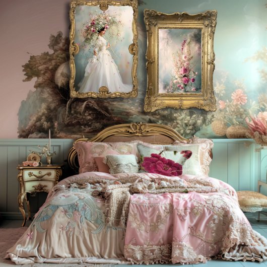 Dromerige grillige vaas en bloemig stilleven tissuepapier