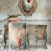 Dromerige grillige vaas en bloemig stilleven tissuepapier