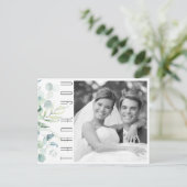 Dromerige Groenerie Trouw Dank Je Groen/Blauw ID81 Aankondigingskaart (Staand voorkant)