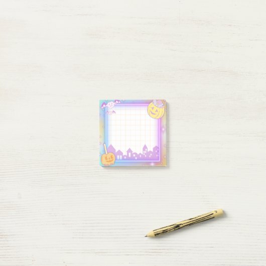 Dromerige Halloween-pompoen Post-it® Notes (Op bureau)