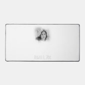 Dromerige Hazy Zwart-wit bruiloft Pic en Datum Bureaumat (Voorkant)