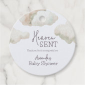 Dromerige hemel stuurde Blue Boy Baby shower Bedankjes Labels (Voorkant)