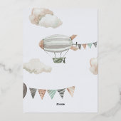 Dromerige hemel stuurde Blue Boy Baby shower Folie Uitnodiging (Achterkant)